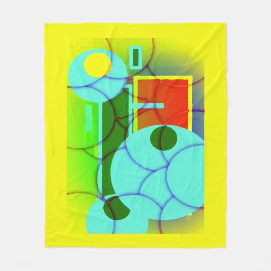 Abstracte kleurrijke geometrische vormen fleece deken (Voorkant)