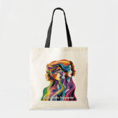 Abstracte kleurrijke gezichten | Vrouwendag Canvas Tote Bag (Voorkant)