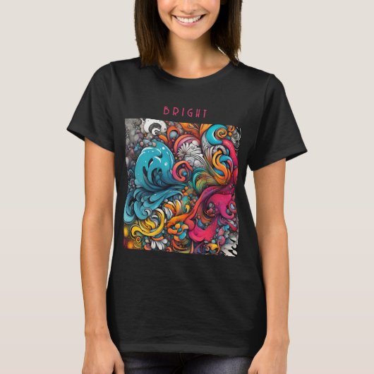 Abstracte Kleurrijke Graffiti Pattern Splash Art T-shirt (Voorkant)