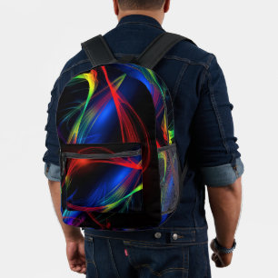 Abstracte Kleurrijke Lichten Patroon Gedrukte Rugz Bedrukte Rugzak