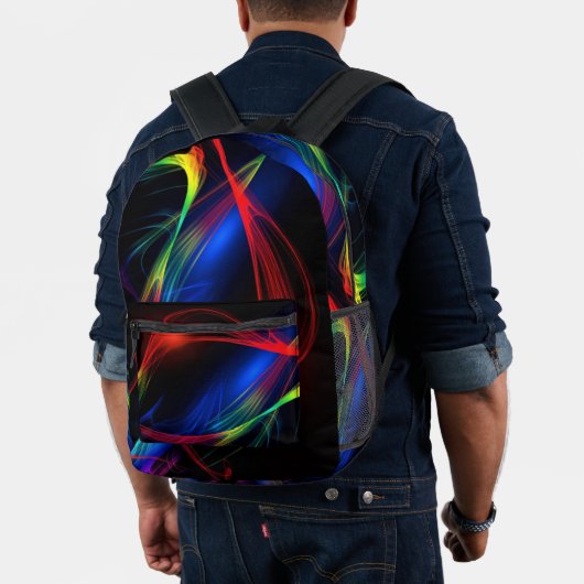 Abstracte Kleurrijke Lichten Patroon Gedrukte Rugz Bedrukte Rugzak (Insitu (model))