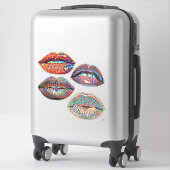 Abstracte Kleurrijke Lips Make-up Art Sticker (Koffer)