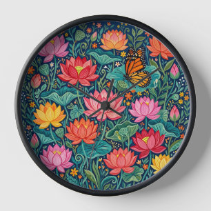 Abstracte Kleurrijke Lotus Vlinder Kunst Klokken