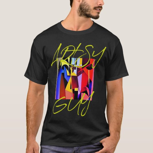 Abstracte kleurrijke man die Mannen citeert T-shirt (Voorkant)