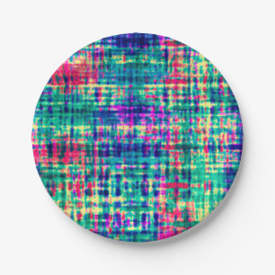 Abstracte kleurrijke moderne tie kleurstof patroon papieren bordje