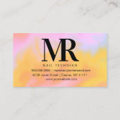 Abstracte kleurrijke nageltechnicus visitekaartje (Achterkant)