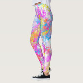 Abstracte kleurrijke overvloerbedekking leggings (Links)