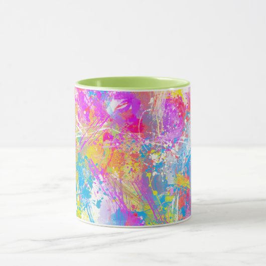 Abstracte kleurrijke overvloerbedekking mok (Midden)