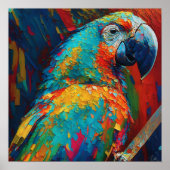 Abstracte kleurrijke papegaai poster (Voorkant)