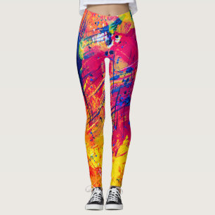 Abstracte kleurrijke plakband leggings