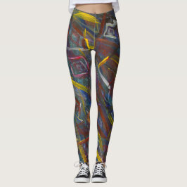 Abstracte kleurrijke "pleinen" Leggings