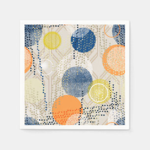 Abstracte kleurrijke polka dot servet