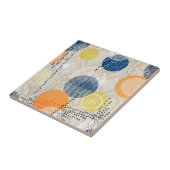 Abstracte kleurrijke polka dot tegeltje (Zijkant)