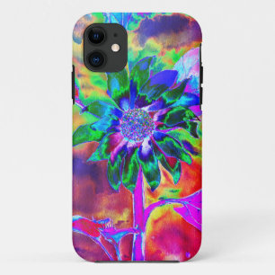 Abstracte kleurrijke psychedelische chakra zonnebl iPhone 11 hoesje
