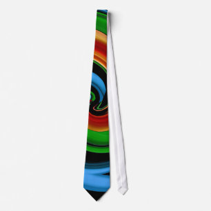 Abstracte Kleurrijke Regenboog Swirl Stropdas