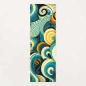 Abstracte kleurrijke Retro 70s Hippie Waves Artwor Yogamat (Voorkant)