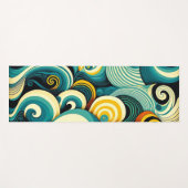 Abstracte kleurrijke Retro 70s Hippie Waves Artwor Yogamat (Voorkant (horizontaal))