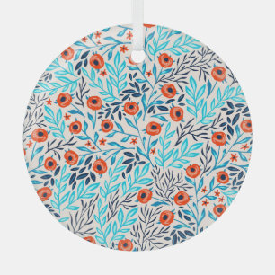 Abstracte Kleurrijke Rozen:  Bloemen Glas Ornament