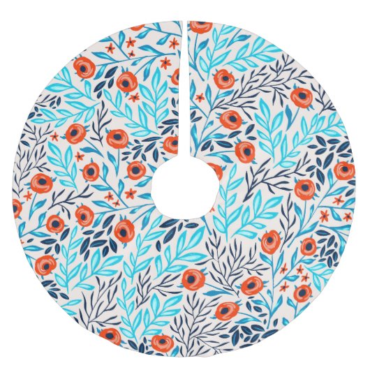 Abstracte Kleurrijke Rozen:  Bloemen Kerstboom Rok (Voorkant)