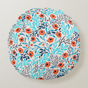 Abstracte Kleurrijke Rozen: Bloemen Rond Kussen