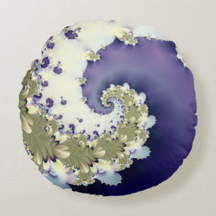 Abstracte kleurrijke spiraalfractal rond kussen