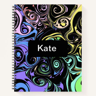 Abstracte kleurrijke spiralen notitieboek