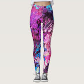 Abstracte Kleurrijke Splatter Paint Regenboog Vers Leggings (Voorkant)