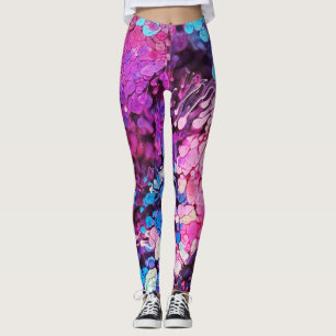 Abstracte Kleurrijke Splatter Paint Regenboog Vers Leggings