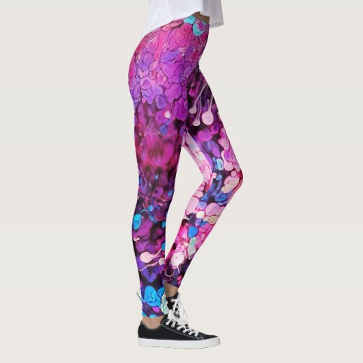 Abstracte Kleurrijke Splatter Paint Regenboog Vers Leggings (Rechts)