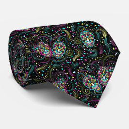 Abstracte kleurrijke Spooky Skulls Halloween Stropdas
