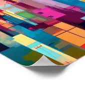 Abstracte kleurrijke stad poster (Hoek)