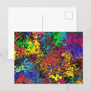 Abstracte kleurrijke strijders / briefkaart