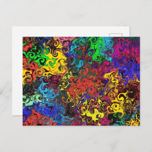 Abstracte kleurrijke strijders / briefkaart (Voorkant / Achterkant)