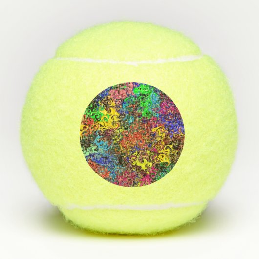Abstracte kleurrijke strijders / dichter tennisballen (Voorkant)