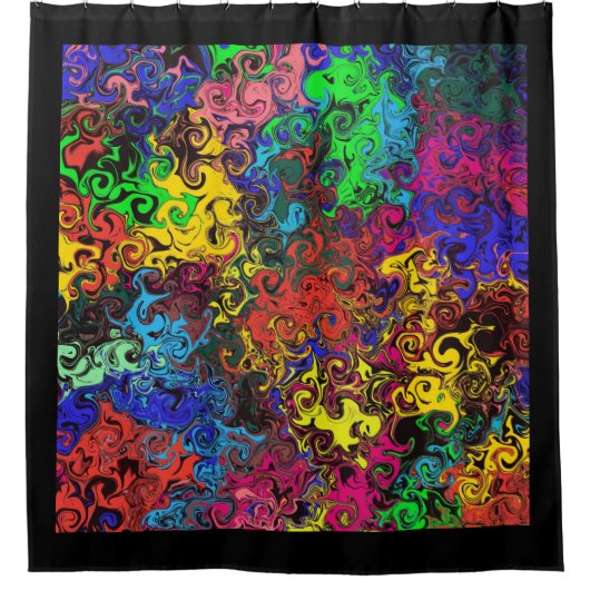 Abstracte kleurrijke strijders / douchegordijn (Voorkant)