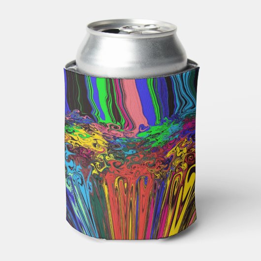 Abstracte kleurrijke strijders / fijngemaakt en ge blikjeskoeler (Blikje Voorkant)