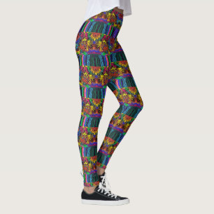 Abstracte kleurrijke strijders / fijngemaakt / hal leggings
