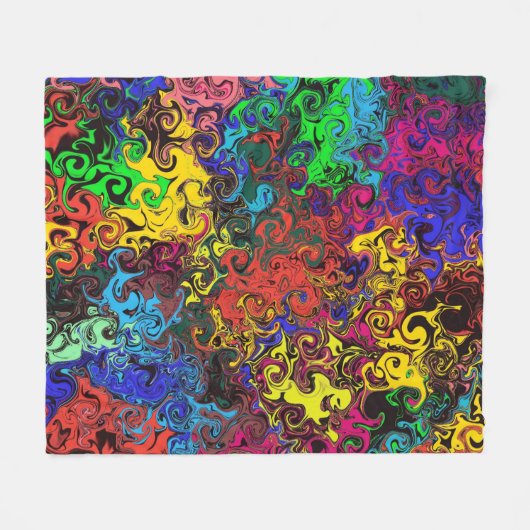 Abstracte kleurrijke strijders / fleece deken (Voorkant (Horizontaal))
