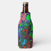 Abstracte kleurrijke strijders / flesjeskoeler (Fles Voorkant)