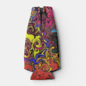 Abstracte kleurrijke strijders / flesjeskoeler (Achterkant)