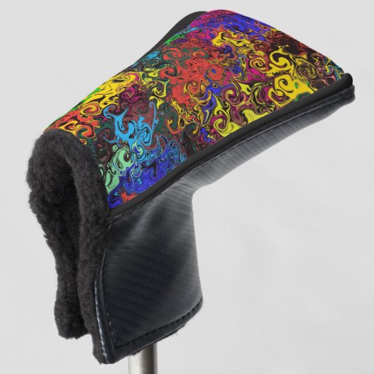 Abstracte kleurrijke strijders / golfheadcover (3/4 voorkant)