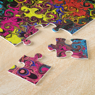 Abstracte kleurrijke strijders / halve druppel / legpuzzel