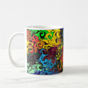 Abstracte kleurrijke strijders / koffiemok