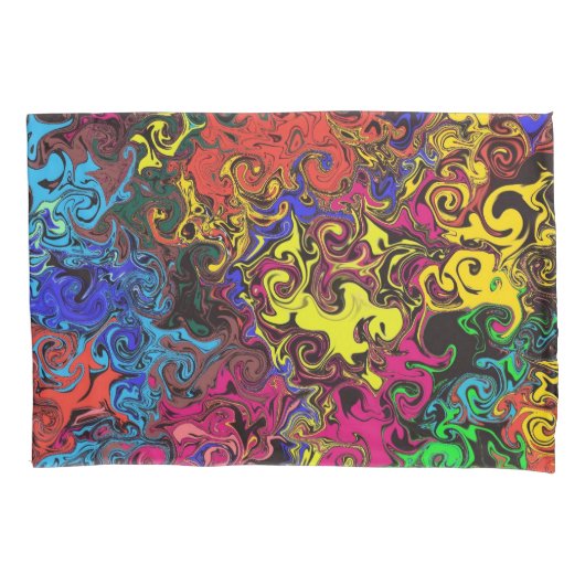 Abstracte kleurrijke strijders / kussensloop (Voorkant)