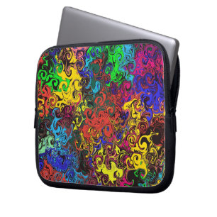 Abstracte kleurrijke strijders / laptop sleeve