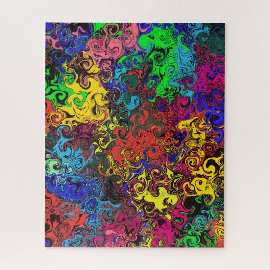 Abstracte kleurrijke strijders / legpuzzel (Verticaal)