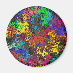 Abstracte kleurrijke strijders / magneet
