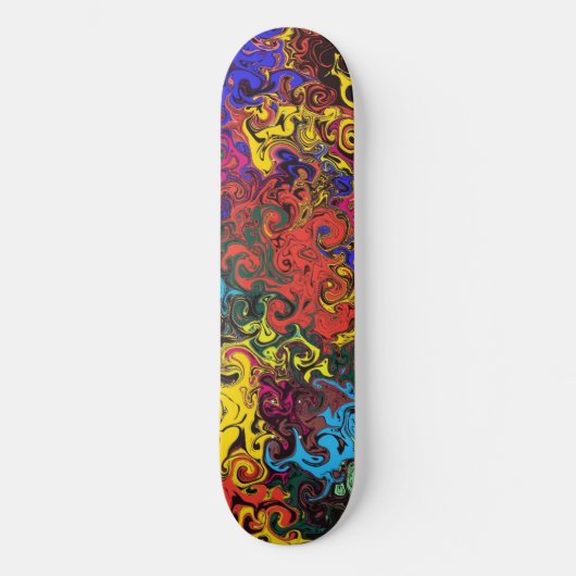 Abstracte kleurrijke strijders / skateboard (Voorkant)