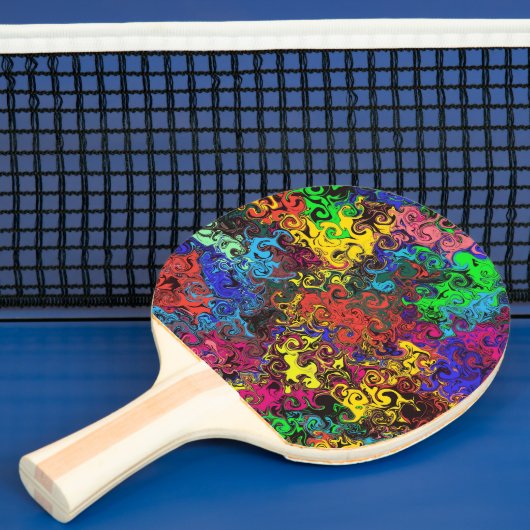 Abstracte kleurrijke strijders / tafeltennisbatje (Insitu)