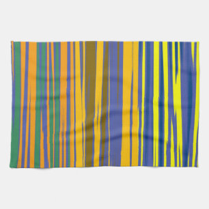 Abstracte kleurrijke strips theedoek